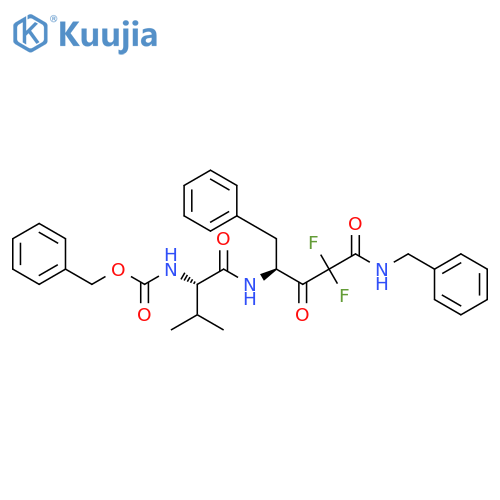 Carbamic acid,[1-[[[3,3-difluoro-2,4-dioxo-1-(phenylmethyl)-4-[(phenylmethyl)amino]butyl]amino]carbonyl]-2-methylpropyl]-,phenylmethyl ester, [S-(R*,R*)]- (9CI) structure