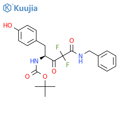 Carbamic acid,[3,3-difluoro-1-[(4-hydroxyphenyl)methyl]-2,4-dioxo-4-[(phenylmethyl)amino]butyl]-,1,1-dimethylethyl ester (9CI) structure