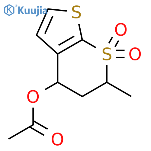 (4R,6S)-6-Methyl-7,7-dioxido-5,6-dihydro-4H-thieno[2,3-b]thiopyran-4-yl acetate structure