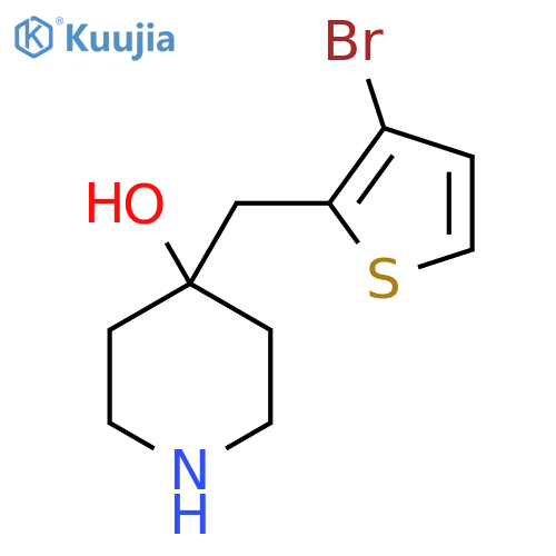 4-(3-bromothiophen-2-yl)methylpiperidin-4-ol structure