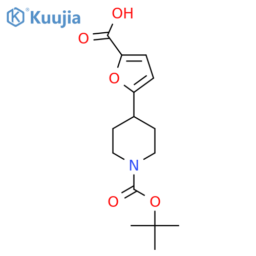 5-{1-[(Tert-butoxy)carbonyl]piperidin-4-yl}furan-2-carboxylic acid structure