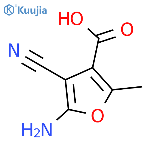 5-amino-4-cyano-2-methylfuran-3-carboxylic acid structure