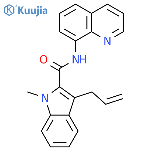 1H-Indole-2-carboxamide, 1-methyl-3-(2-propen-1-yl)-N-8-quinolinyl- structure
