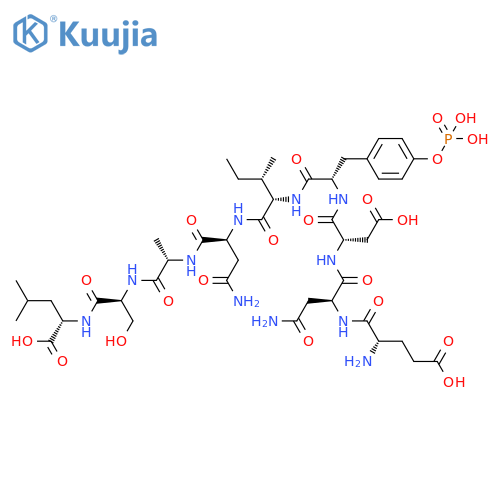 L-Leucine, L-a-glutamyl-L-asparaginyl-L-a-aspartyl-O-phosphono-L-tyrosyl-L-isoleucyl-L-asparaginyl-L-alanyl-L-seryl- structure