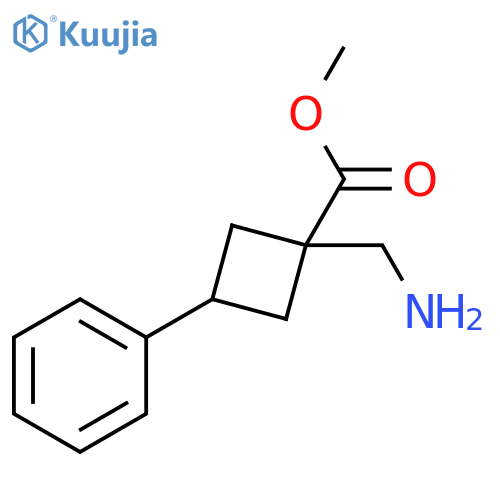 methyl 1-(aminomethyl)-3-phenylcyclobutane-1-carboxylate structure