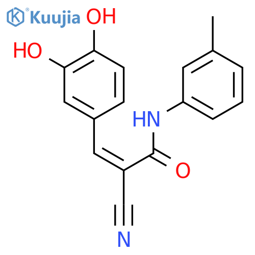 2-Propenamide, 2-cyano-3-(3,4-dihydroxyphenyl)-N-(3-methylphenyl)- structure