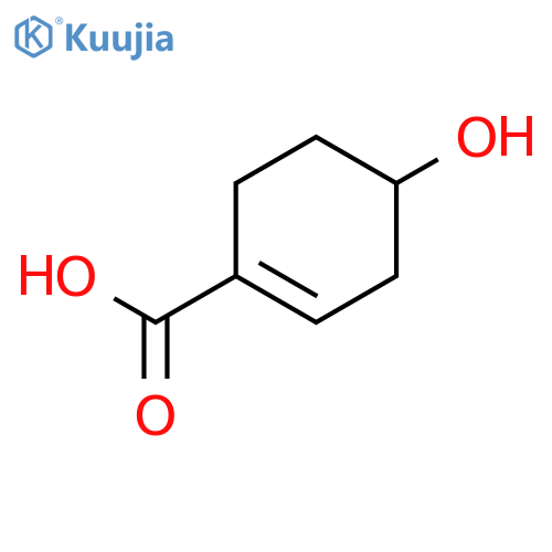 1-Cyclohexene-1-carboxylic acid, 4-hydroxy- (9CI) structure