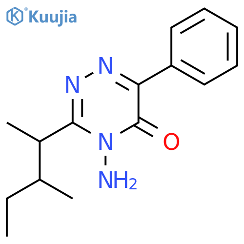 1,2,4-Triazin-5(4H)-one, 4-amino-3-(1,2-dimethylbutyl)-6-phenyl- structure