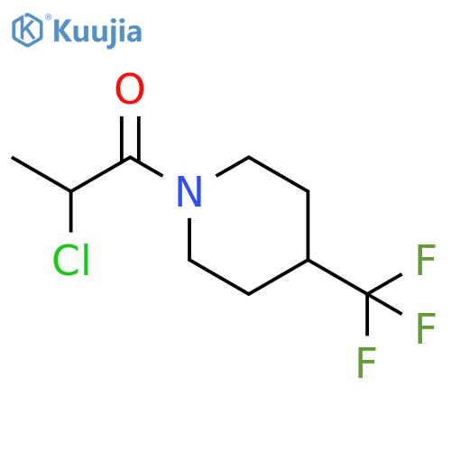 2-chloro-1-[4-(trifluoromethyl)piperidin-1-yl]propan-1-one structure