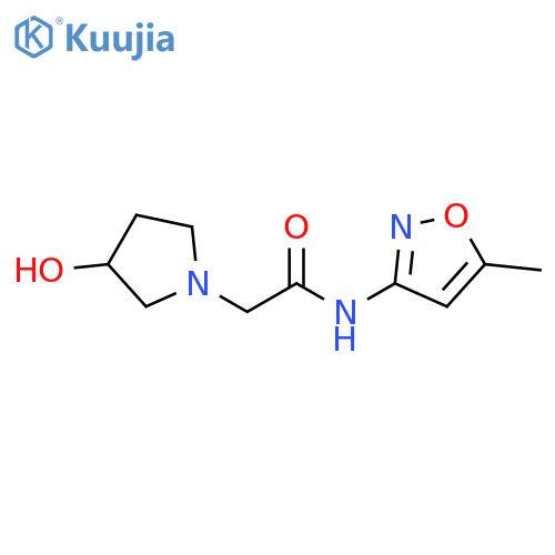 2-(3-hydroxypyrrolidin-1-yl)-N-(5-methyl-1,2-oxazol-3-yl)acetamide structure