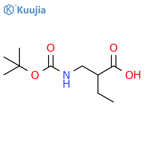 2-({(tert-butoxy)carbonylamino}methyl)butanoic acid structure