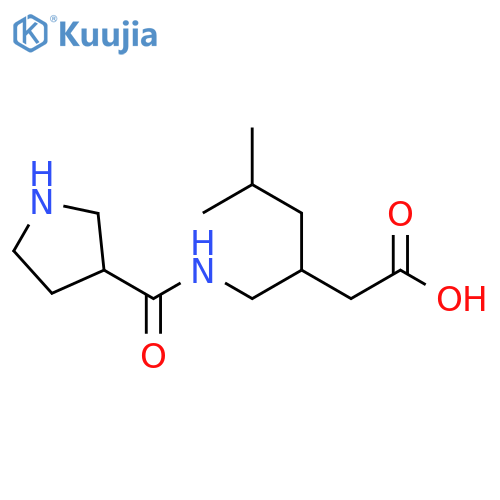 5-methyl-3-{(pyrrolidin-3-yl)formamidomethyl}hexanoic acid structure