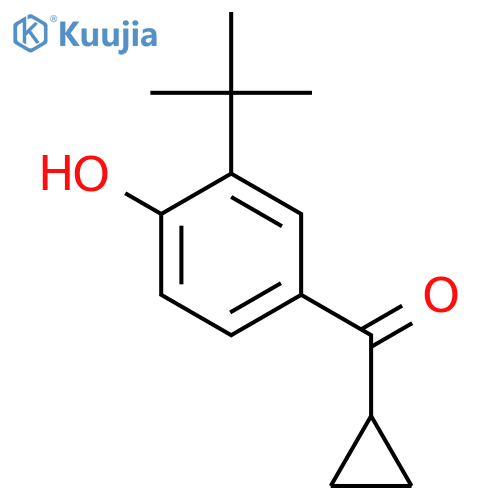 2-tert-butyl-4-cyclopropanecarbonylphenol structure