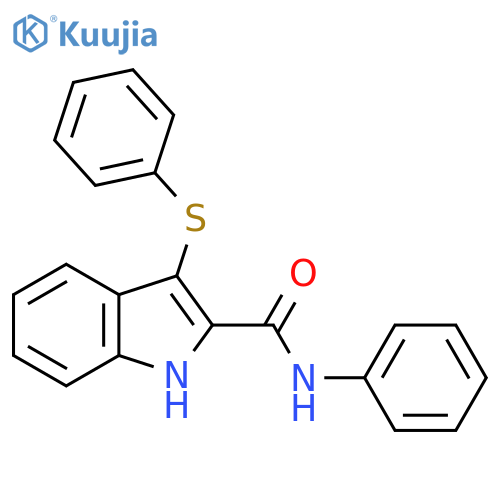 1H-Indole-2-carboxamide, N-phenyl-3-(phenylthio)- structure