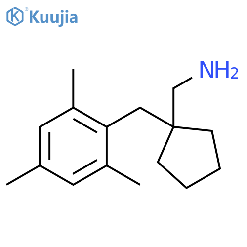 {1-(2,4,6-trimethylphenyl)methylcyclopentyl}methanamine structure