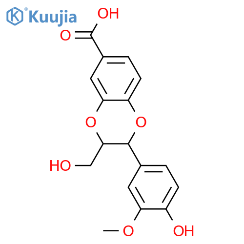 4,7'-Epoxy-8,9-dinor-3,8'-oxylignan-3',4',7,9'-tetrol; (7'R,8'R)-form, 7-Carboxylic acid, 3'-Me ether structure