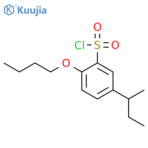 Benzenesulfonyl chloride, 2-butoxy-5-(1-methylpropyl)- structure