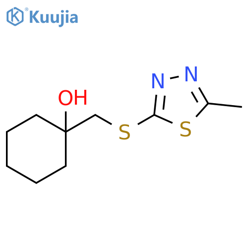 1-{[(5-methyl-1,3,4-thiadiazol-2-yl)sulfanyl]methyl}cyclohexan-1-ol structure