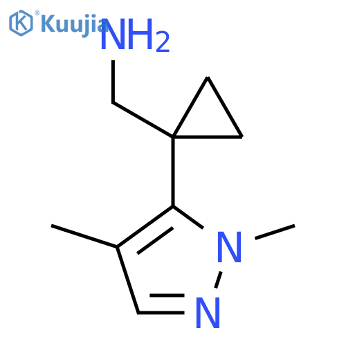 1-(1,4-dimethyl-1H-pyrazol-5-yl)cyclopropylmethanamine structure