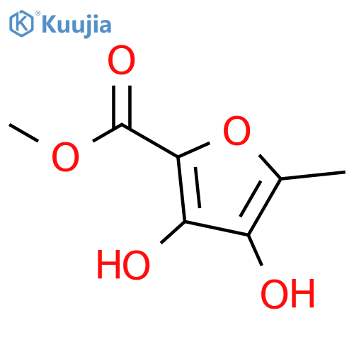 2-Furancarboxylic acid, 3,4-dihydroxy-5-methyl-, methyl ester structure