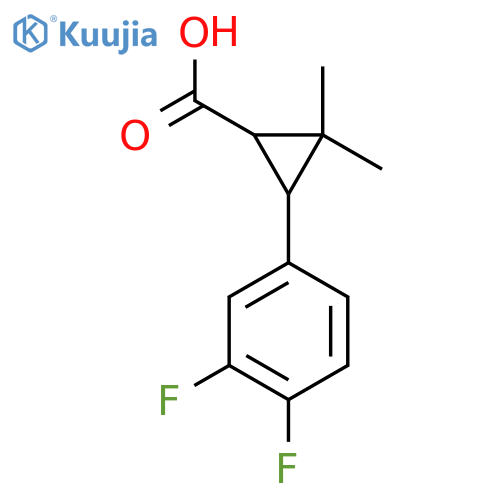 3-(3,4-Difluorophenyl)-2,2-dimethylcyclopropane-1-carboxylic acid structure