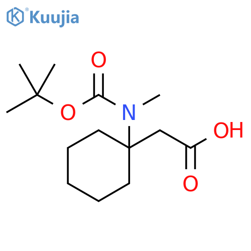 2-(1-{(tert-butoxy)carbonyl(methyl)amino}cyclohexyl)acetic acid structure