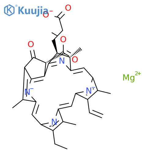 Magnesate(1-),[(3S,4S,21R)-9-ethenyl-14-ethyl-21-(methoxycarbonyl)-4,8,13,18-tetramethyl-20-oxo-3-phorbinepropanoato(3-)-kN23,kN24,kN25,kN26]-, hydrogen (1:1), (SP-4-2)- structure