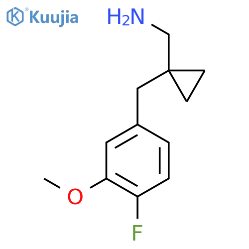 {1-(4-fluoro-3-methoxyphenyl)methylcyclopropyl}methanamine structure