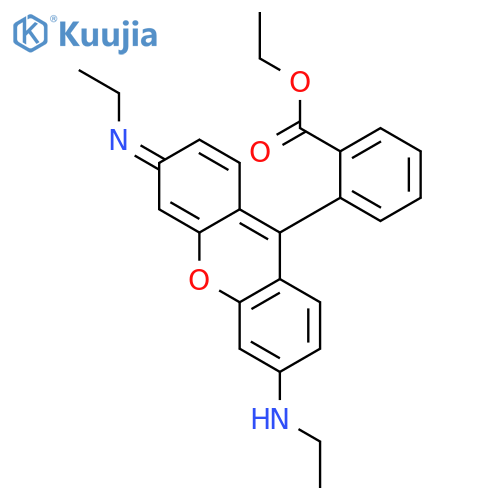 Benzoic acid,2-[6-(ethylamino)-3-(ethylimino)-3H-xanthen-9-yl]-, ethyl ester structure