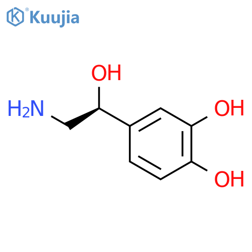 4-(1S)-2-amino-1-hydroxyethylbenzene-1,2-diol structure