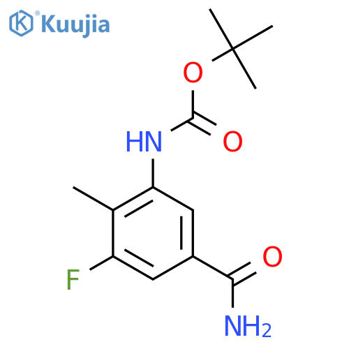 tert-butyl N-(5-carbamoyl-3-fluoro-2-methylphenyl)carbamate structure