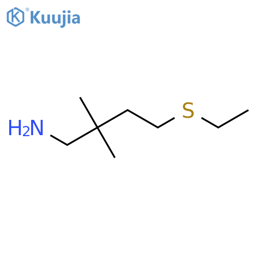 4-(ethylsulfanyl)-2,2-dimethylbutan-1-amine structure