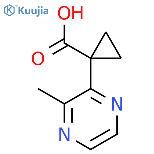 1-(3-methylpyrazin-2-yl)cyclopropane-1-carboxylic acid structure