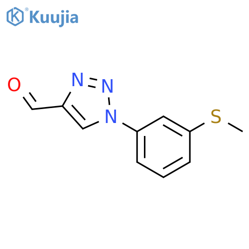 1-3-(methylsulfanyl)phenyl-1H-1,2,3-triazole-4-carbaldehyde structure