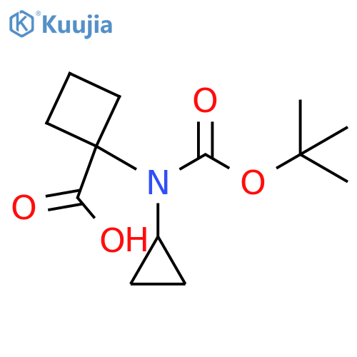 1-{(tert-butoxy)carbonyl(cyclopropyl)amino}cyclobutane-1-carboxylic acid structure