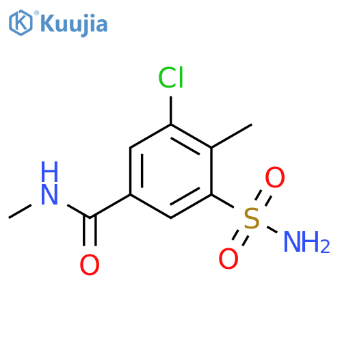 3-chloro-N,4-dimethyl-5-sulfamoylbenzamide structure