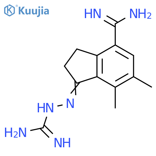 Hydrazinecarboximidamide,2-[4-(aminoiminomethyl)-2,3-dihydro-6,7-dimethyl-1H-inden-1-ylidene]- structure