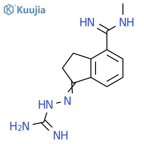Hydrazinecarboximidamide,2-[2,3-dihydro-4-[imino(methylamino)methyl]-1H-inden-1-ylidene]- structure