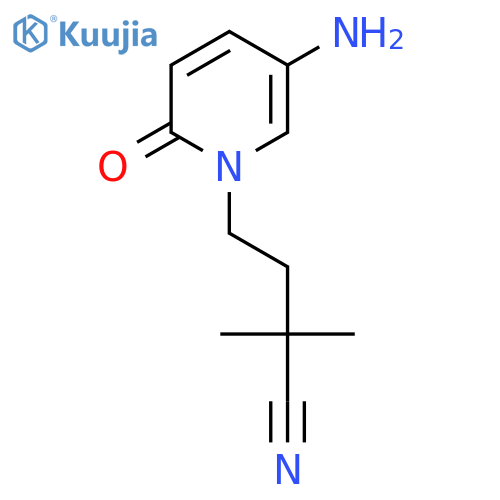4-(5-amino-2-oxo-1,2-dihydropyridin-1-yl)-2,2-dimethylbutanenitrile structure