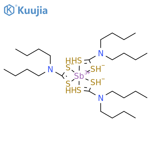Antimony, tris(N,N-dibutylcarbamodithioato-κS,κS')-, (OC-6-11)- structure
