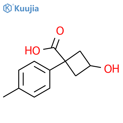 Cyclobutanecarboxylic acid, 3-hydroxy-1-(4-methylphenyl)- structure