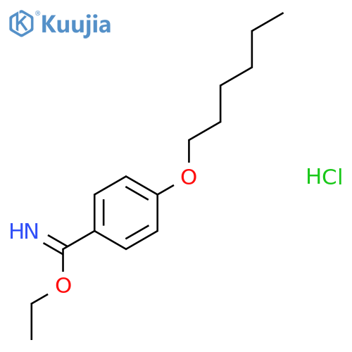 Benzenecarboximidic acid, 4-(hexyloxy)-, ethyl ester, hydrochloride structure