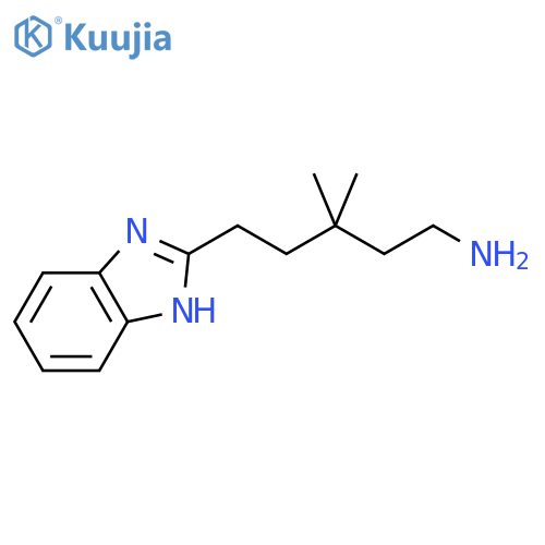 5-(1H-1,3-benzodiazol-2-yl)-3,3-dimethylpentan-1-amine structure