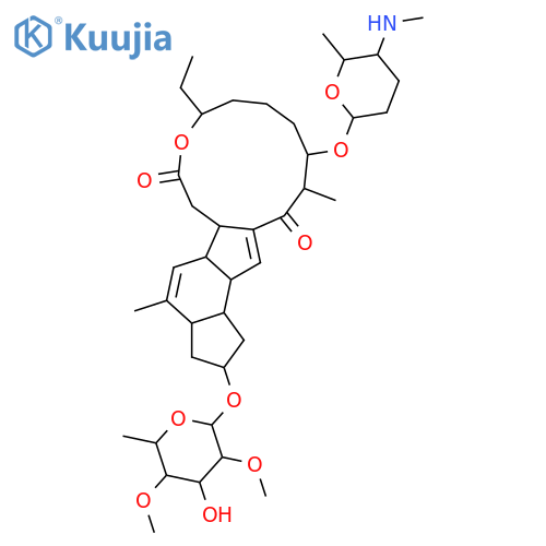 1H-as-Indaceno[3,2-d]oxacyclododecin-7,15-dione, 2-[(6-deoxy-2,4-di-O-methyl-α-L-mannopyranosyl)oxy]-9-ethyl-2,3,3a,5a,5b,6,9,10,11,12,13,14,16a,16b-tetradecahydro-4,14-dimethyl-13-[[(2R,5S,6R)-tetrahydro-6-methyl-5-(methylamino)-2H-pyran-2-yl]oxy]-, (2S,3aR,5aS,5bS,9S,13S,14R,16aS,16bS)- structure