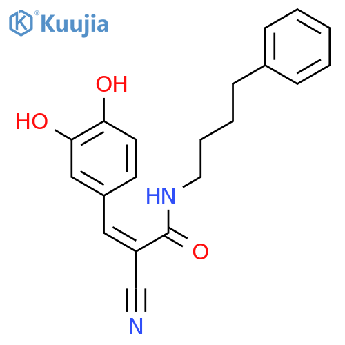 2-Propenamide,2-cyano-3-(3,4-dihydroxyphenyl)-N-(4-phenylbutyl)- structure