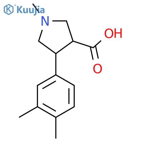 4-(3,4-Dimethylphenyl)-1-methylpyrrolidine-3-carboxylic acid structure