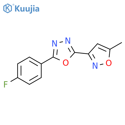 1,3,4-Oxadiazole, 2-(4-fluorophenyl)-5-(5-methyl-3-isoxazolyl)- structure