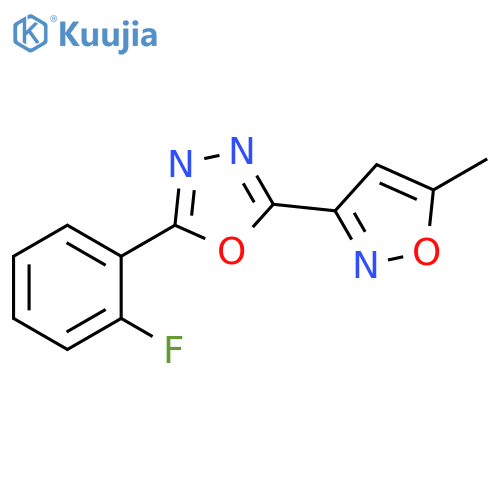 1,3,4-Oxadiazole, 2-(2-fluorophenyl)-5-(5-methyl-3-isoxazolyl)- structure