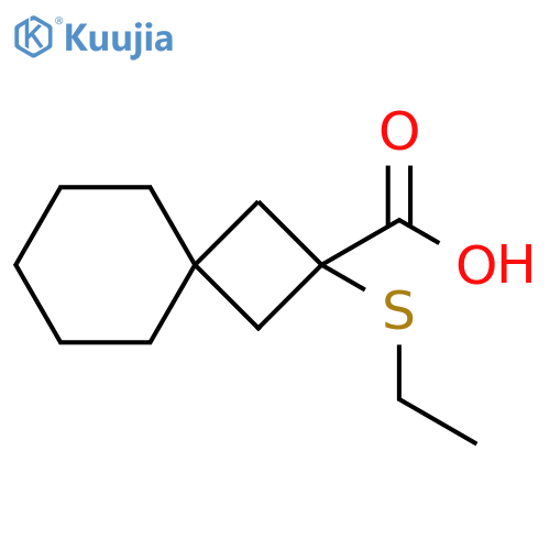 2-(ethylsulfanyl)spiro3.5nonane-2-carboxylic acid structure