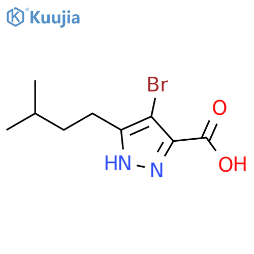 4-bromo-3-isopentyl-1H-pyrazole-5-carboxylic acid structure